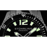 Stuhrling Original Aquadiver Black Dial Men's Watch M15266 - The Watches Men & Co #3