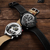 Stuhrling Original Aviator Quartz Blue Dial Men's Watch M13587 - The Watches Men & Co #4