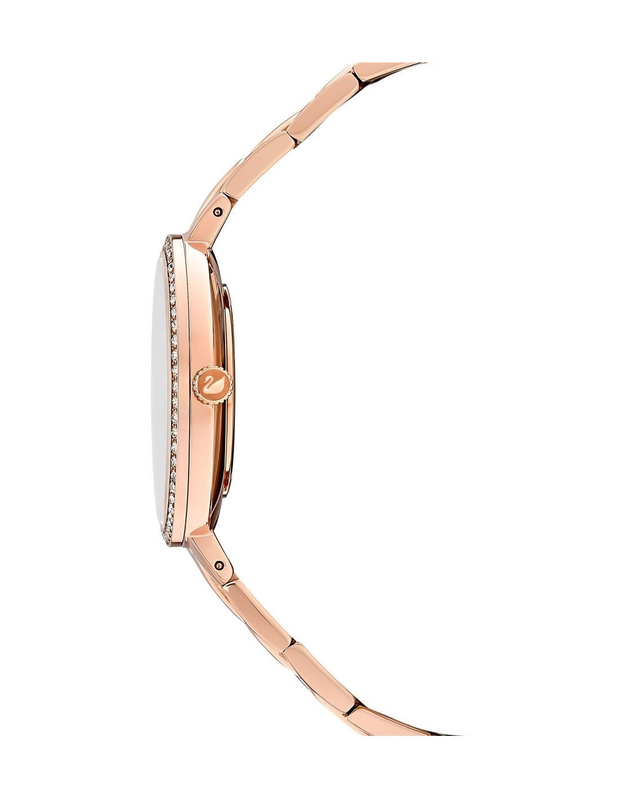 Swarovski Crystal Rose Sparkling Pave Black Dial Rose Gold Tone Women's Watch 5517797