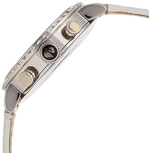 Watch side view detail showing chronograph pushers and crystal-set bezel edge