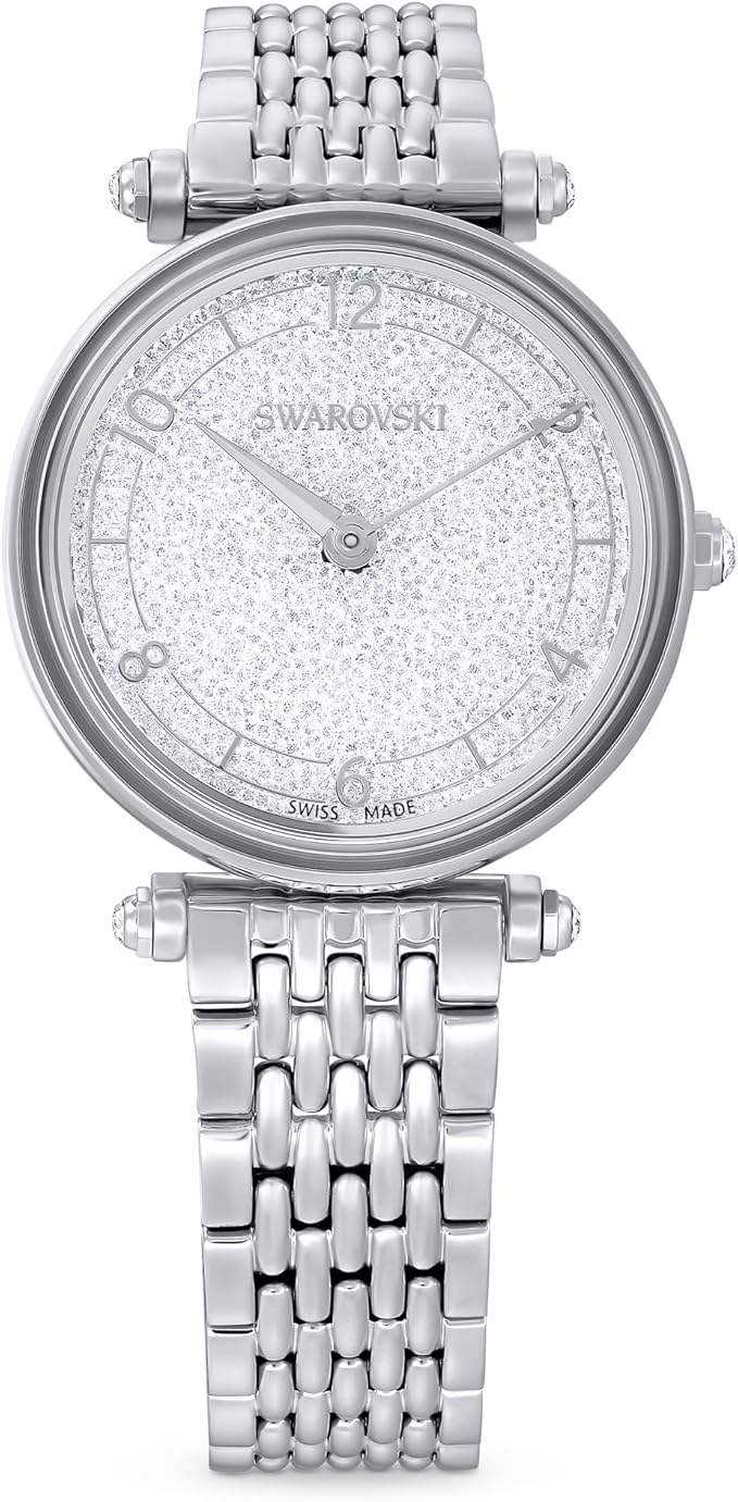 Swarovski Crystalline Wonder silver women's watch with round dial and metal bracelet