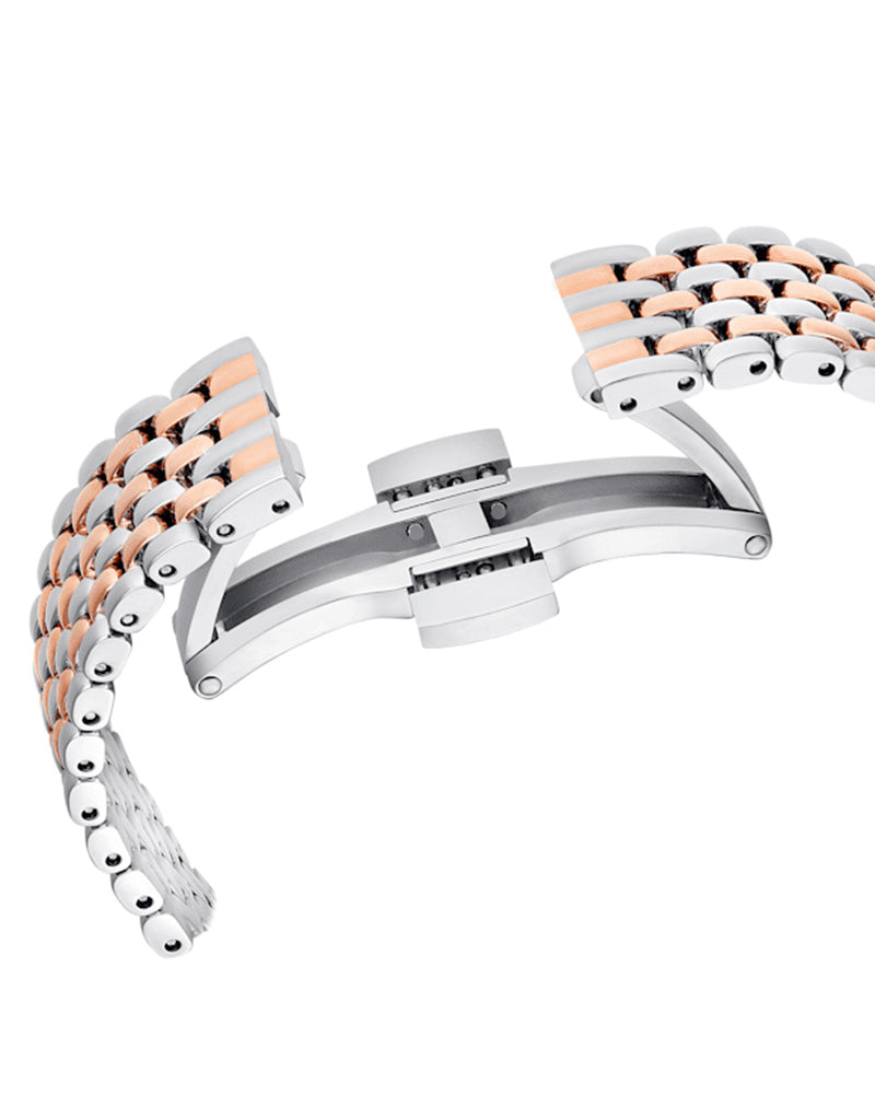 Swarovski Octea Chrono two-tone stainless steel bracelet with fold-over clasp