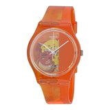 Swatch Bloody Orange Skeleton Dial Orange Plastic Unisex Watch GO116 - The Watches Men & Co