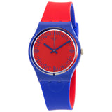 Swatch Blue Loop Quartz Red Dial Unisex Watch GS148 - The Watches Men & Co