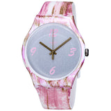 Swatch Pinkquarelle Grey Dial Watch SUOW151 - The Watches Men & Co