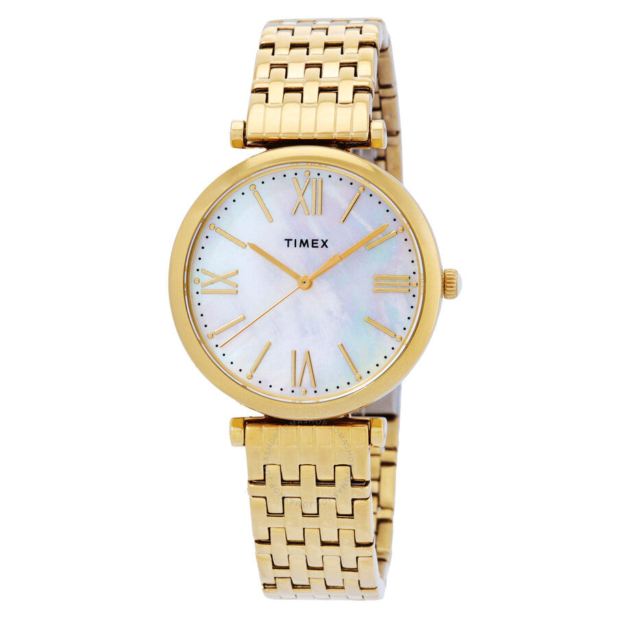 Timex Parisienne Quartz Mother of Pearl Dial Ladies Watch TW2T79100VQ - The Watches Men & Co