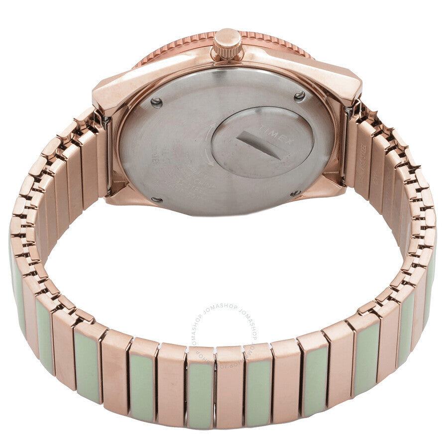 Timex Q Timex Malibu Quartz Green Dial Ladies Watch TW2V38700VQ - The Watches Men & Co #3