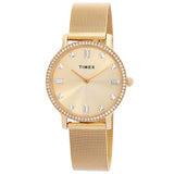 Timex Transcend Quartz Crystal Gold Dial Ladies Watch TW2W19300 - The Watches Men & Co