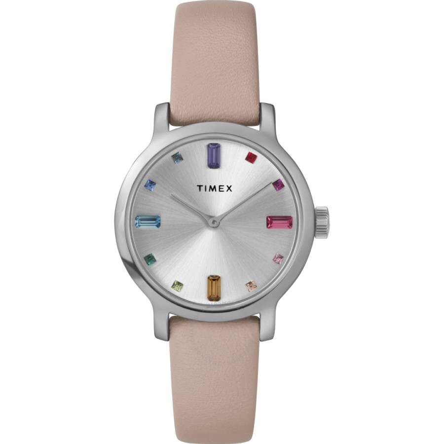 Timex Transcend Quartz Crystal Silver Dial Ladies Watch TW2W46200 - The Watches Men & Co