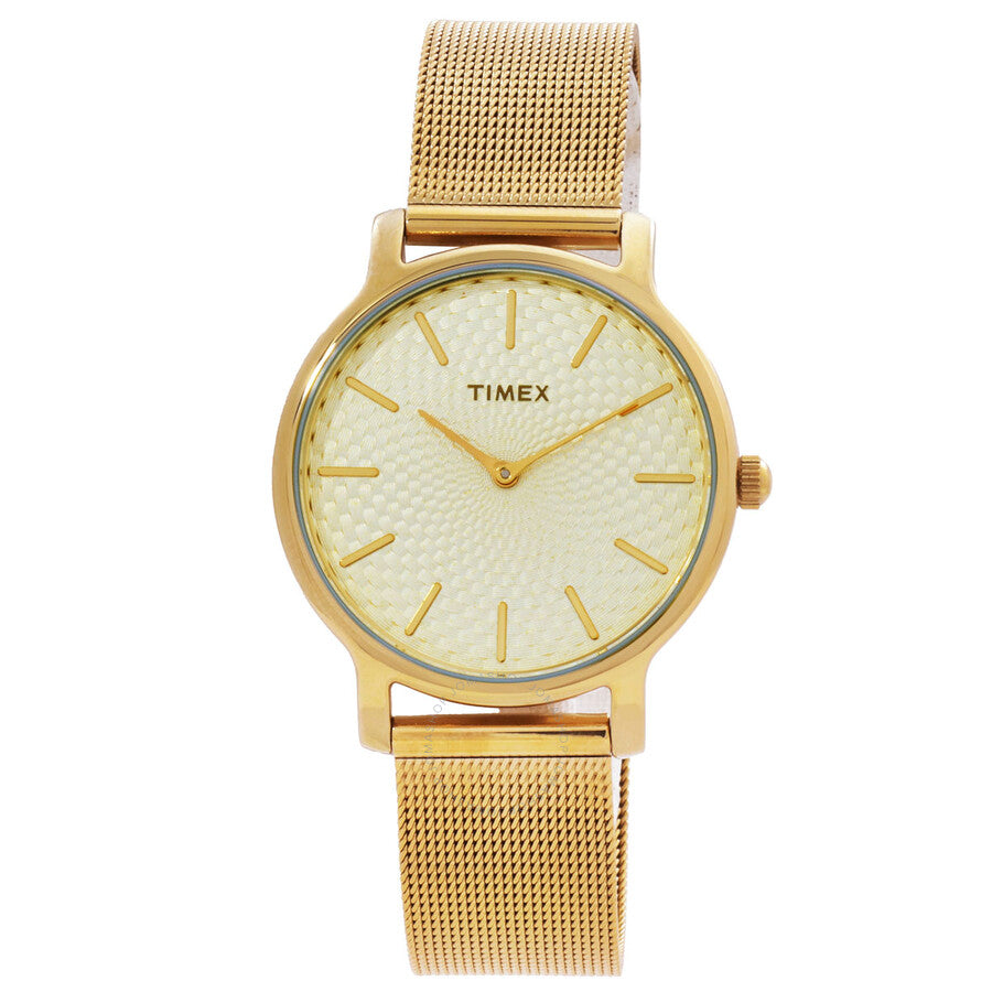 Timex Transcend Quartz Gold Dial Ladies Watch TW2R36100GP - The Watches Men & Co