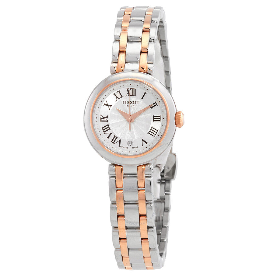 Tissot Bellissima Small Lady two-tone watch with white dial and Roman numerals