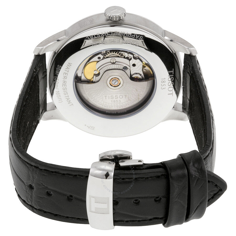 Tissot Chemin Des Tourelles Powermatic 80 caseback revealing automatic movement with rotor