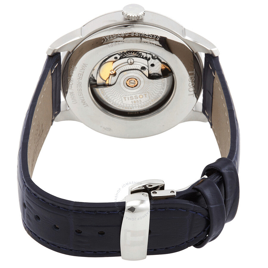Tissot Chemin Des Tourelles caseback revealing automatic Powermatic 80 movement and rotor