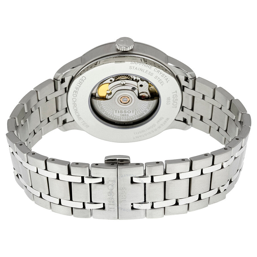 Tissot Chemin Des Tourelles automatic movement visible through transparent caseback