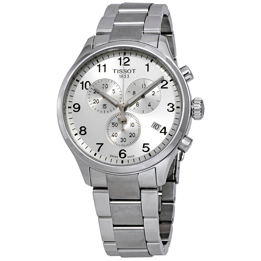 Tissot Chrono XL Classic silver dial chronograph watch with stainless steel bracelet