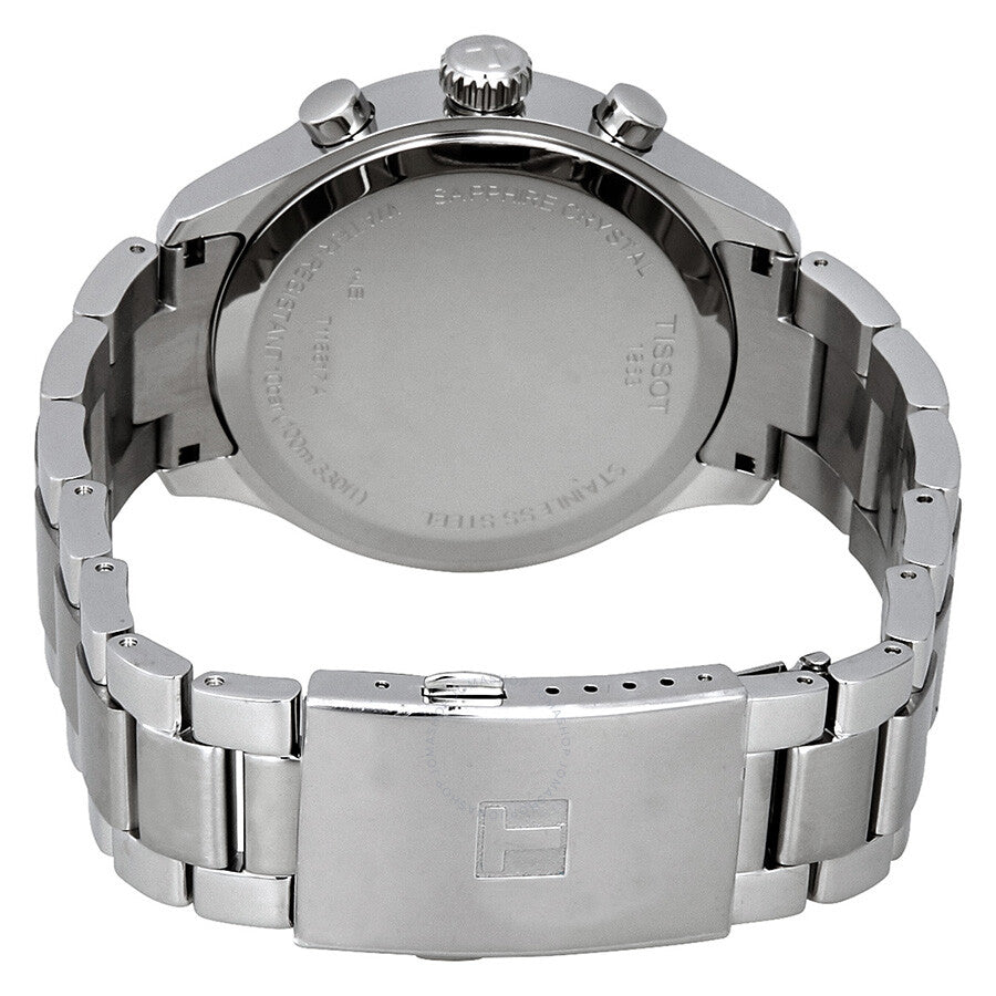 Tissot Chrono XL Classic stainless steel case back with engraved details
