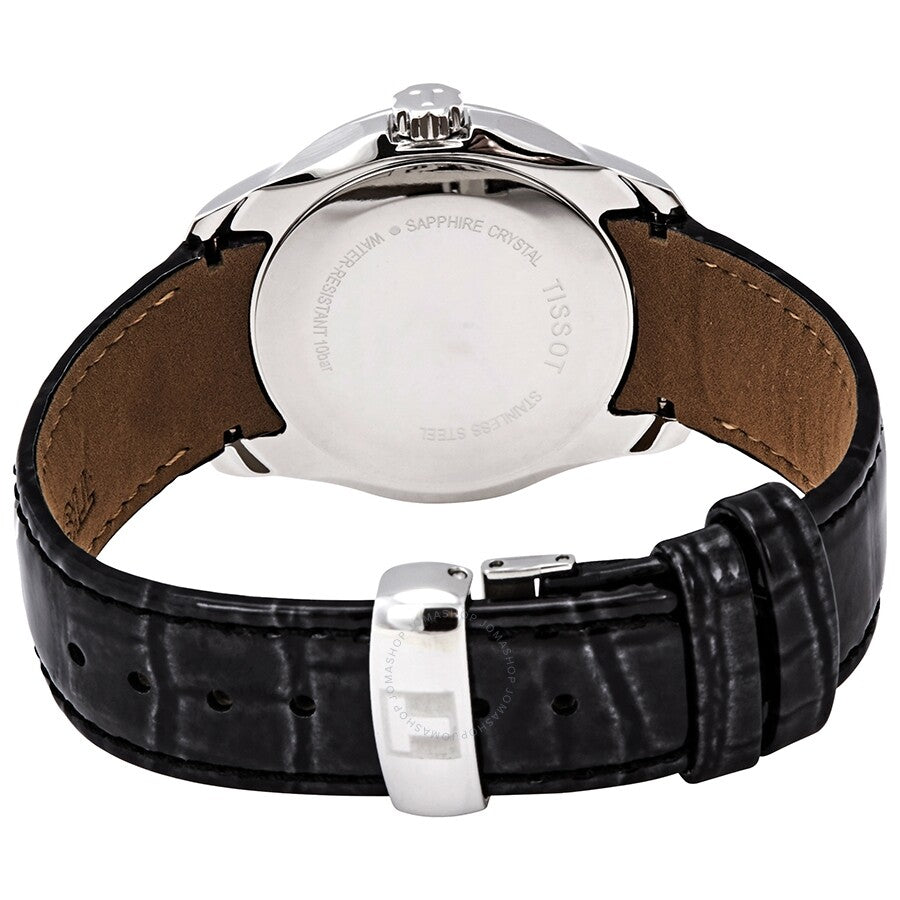 Tissot Couturier watch caseback showing stainless steel case back with sapphire crystal