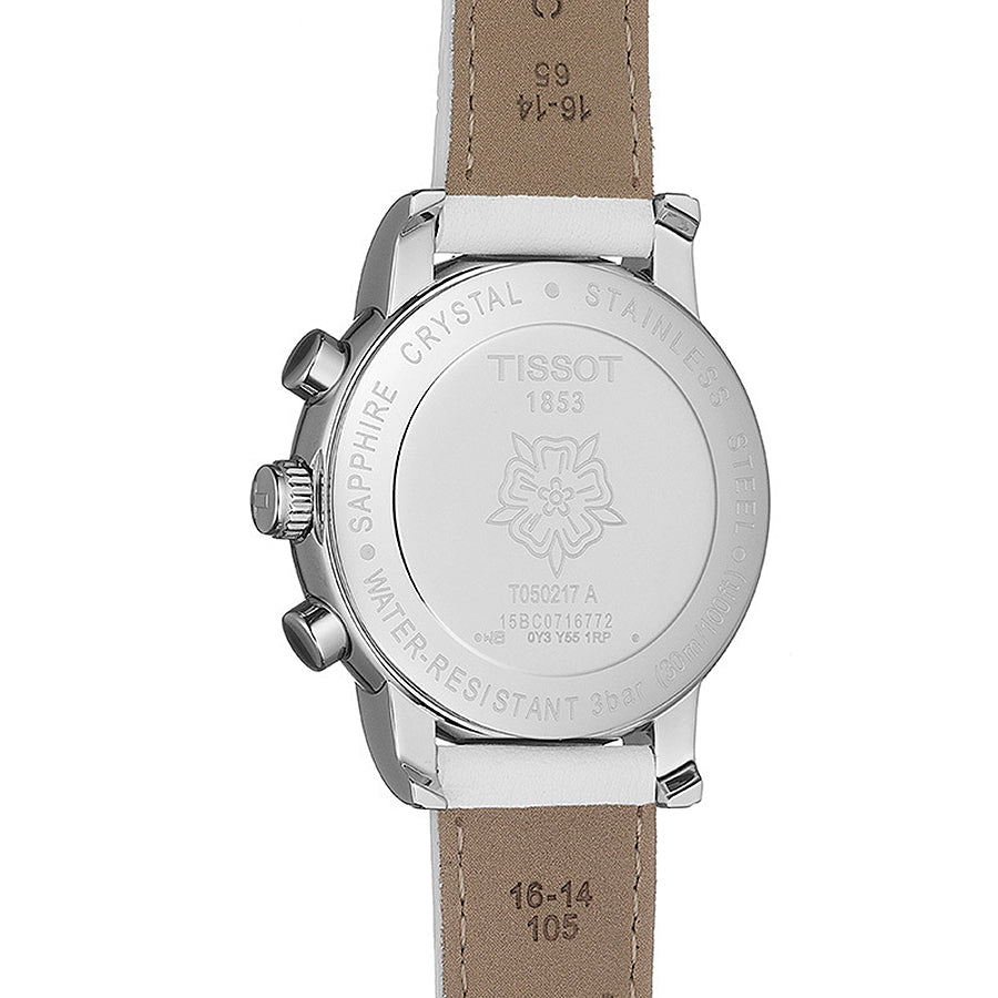 Tissot Dressport caseback showing Tissot branding and model number T050.217.17.117.00