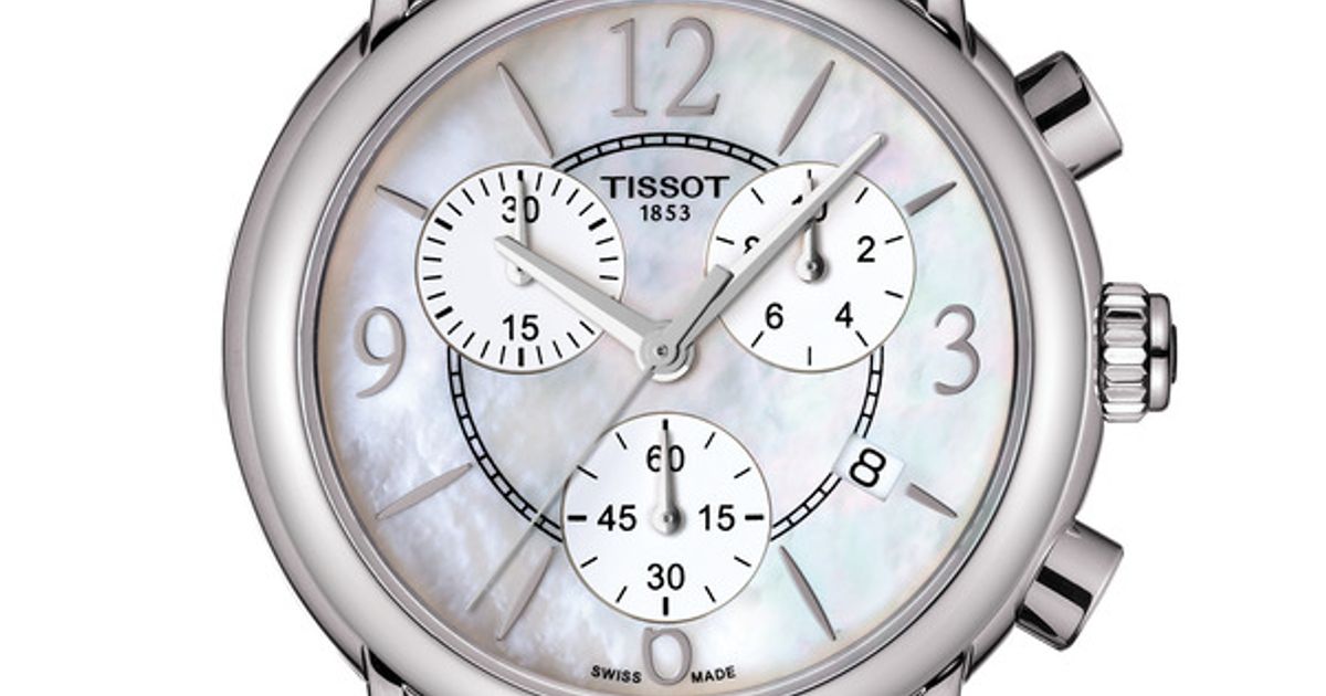 Tissot Dressport chronograph dial close-up showing subdials and numerals