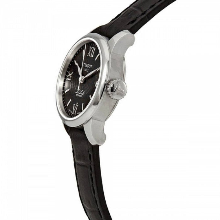 Tissot Le Locle Automatic Lady watch side profile showing case thickness and crown detail
