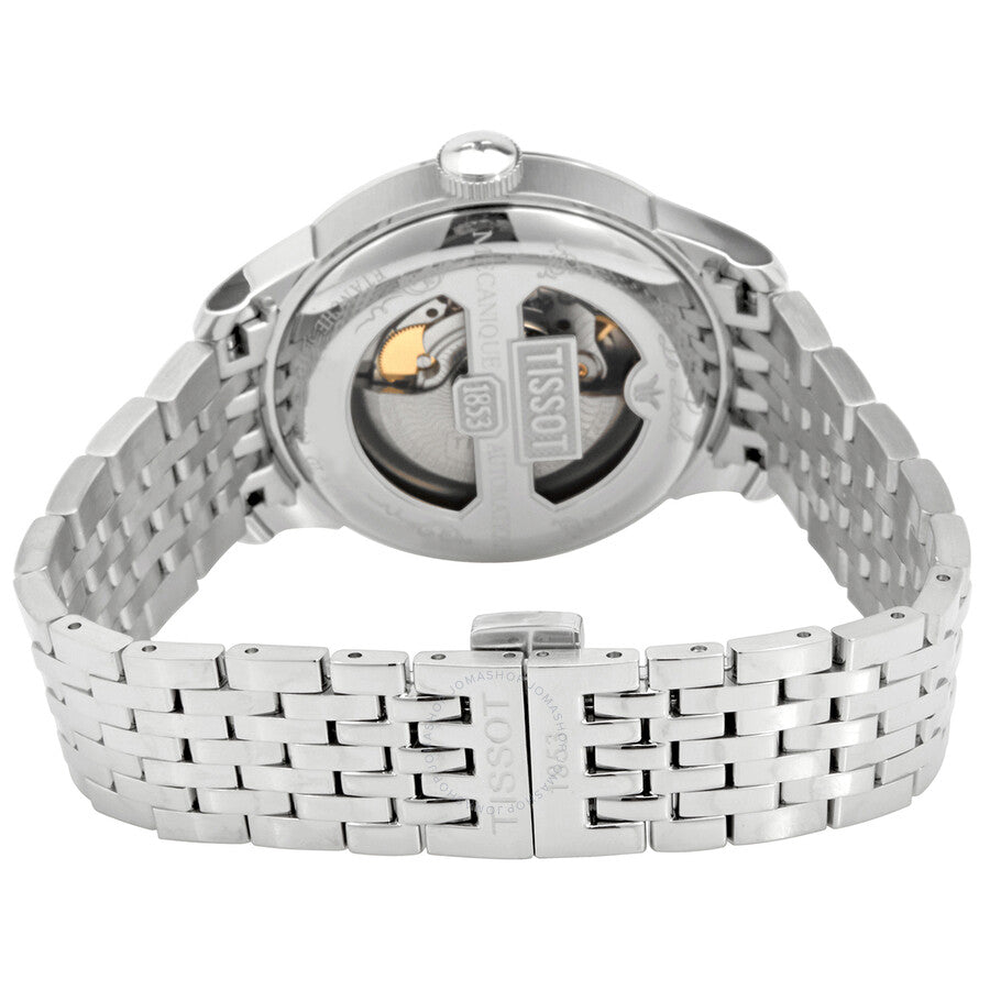 Tissot Le Locle caseback showing Powermatic 80 automatic movement through exhibition window