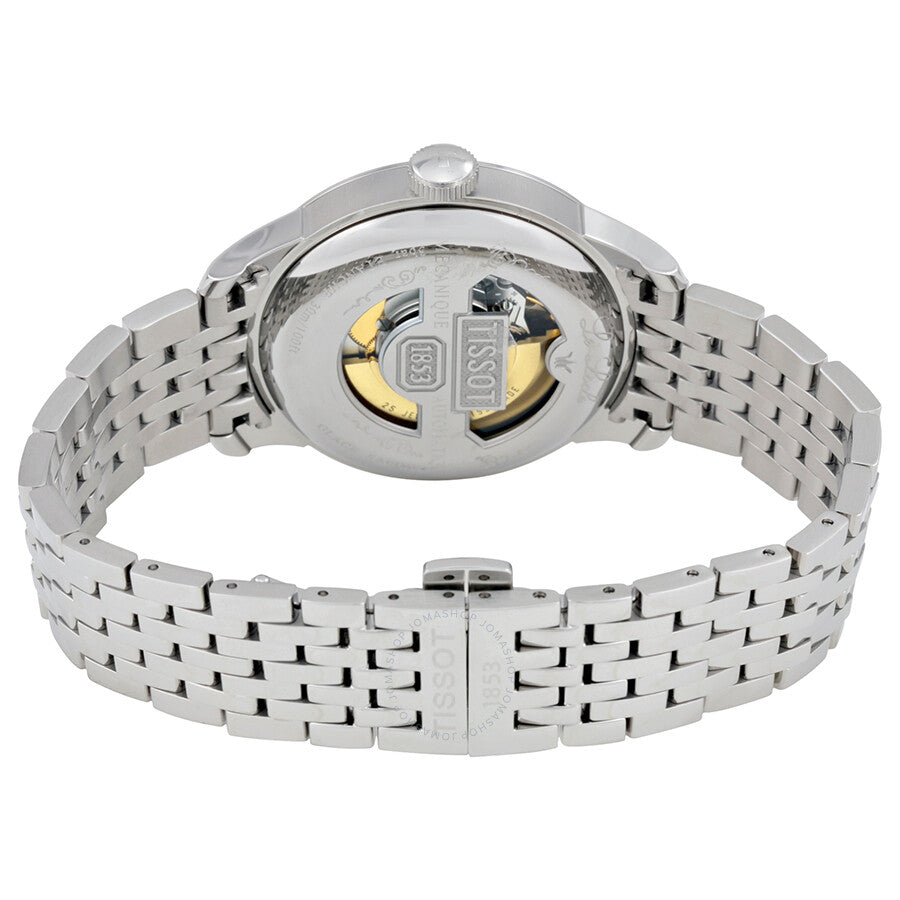 Tissot Le Locle Automatic watch caseback showing automatic movement with rotor