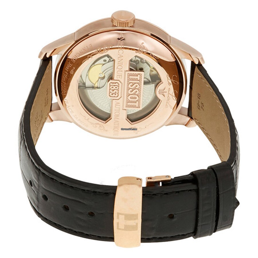 Rear view of Tissot Le Locle Powermatic 80 with exposed automatic movement visible through caseback