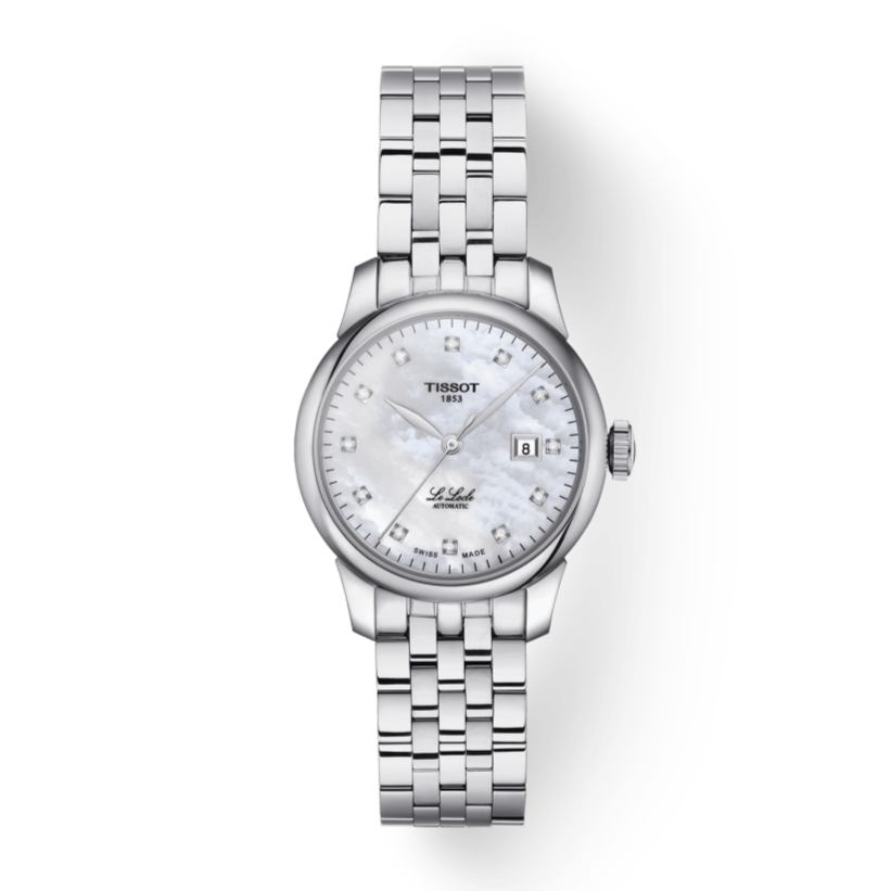 Tissot Le Locle automatic ladies watch with mother of pearl dial and steel link bracelet