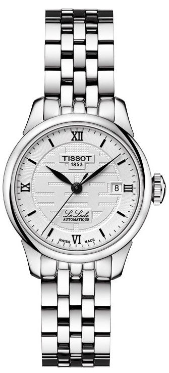Tissot Le Locle Automatic Double Happiness Lady silver women's watch with white dial and steel bracelet