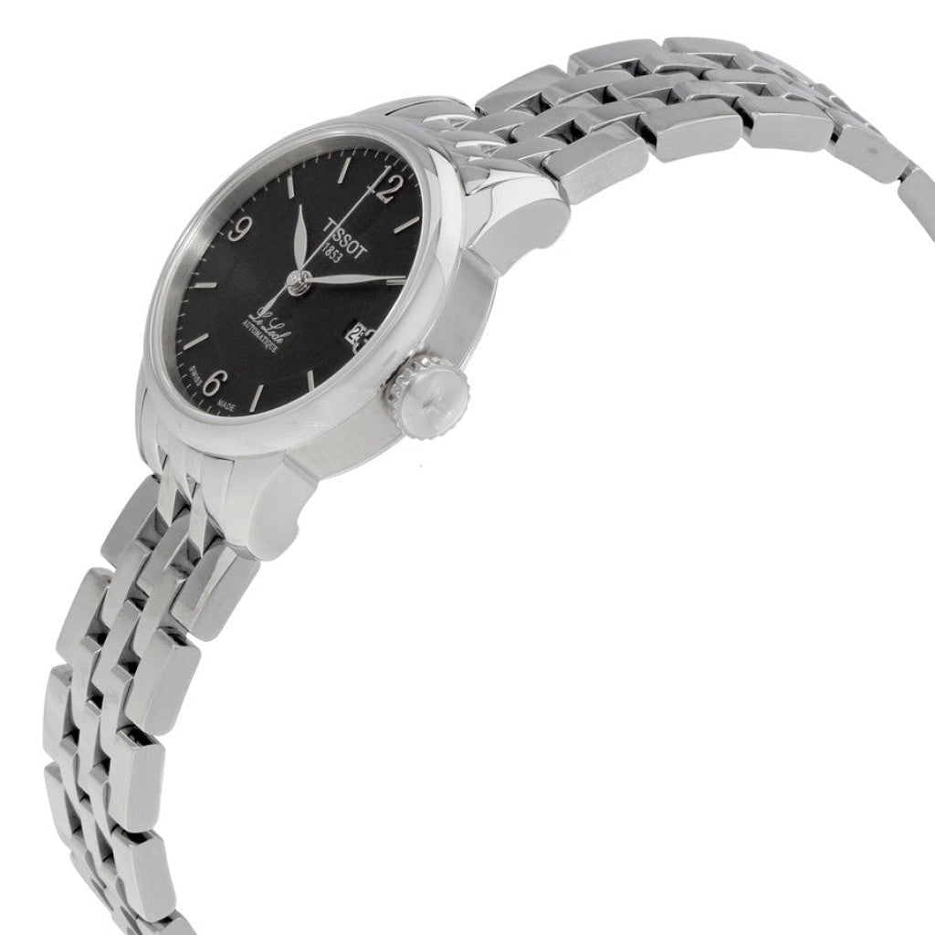 Three-quarter angled view of Tissot Le Locle ladies automatic watch