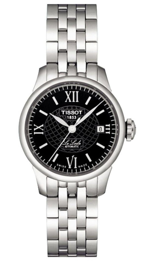Tissot Le Locle automatic ladies watch with black dial and stainless steel bracelet
