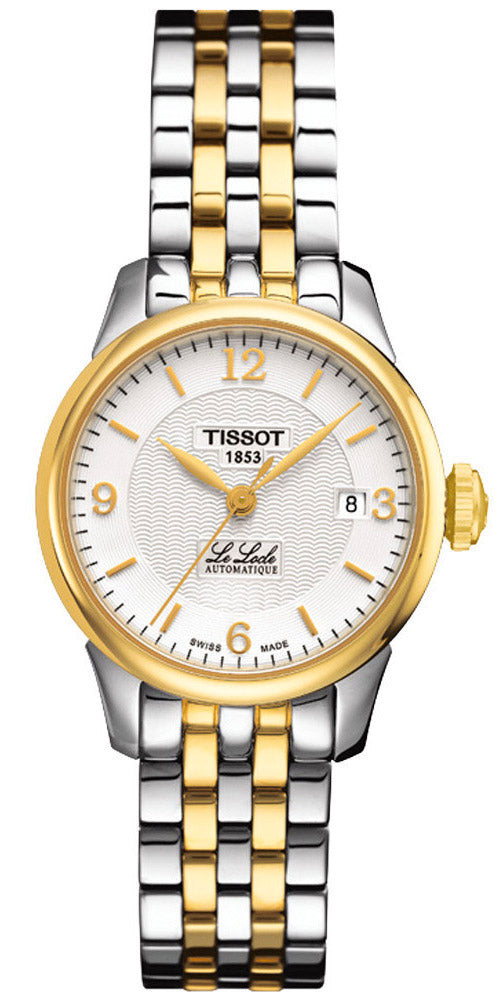 Tissot Le Locle automatic women's watch with silver dial and two-tone stainless steel bracelet