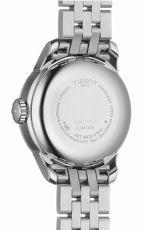 Tissot Le Locle Dia automatic watch caseback showing transparent case back and movement