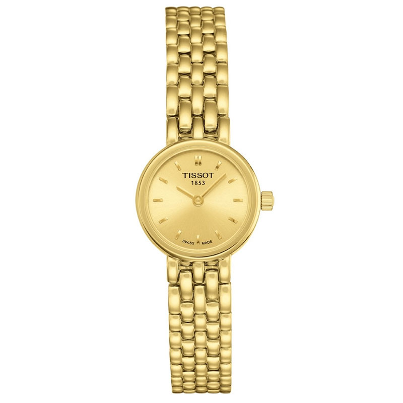 Tissot Lovely quartz women's watch with golden dial and yellow gold PVD steel bracelet