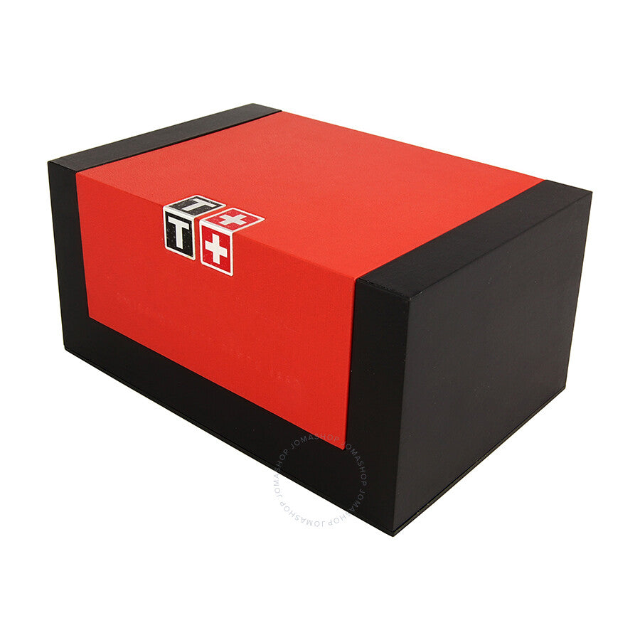 Tissot watch box red and black with Swiss flag logo