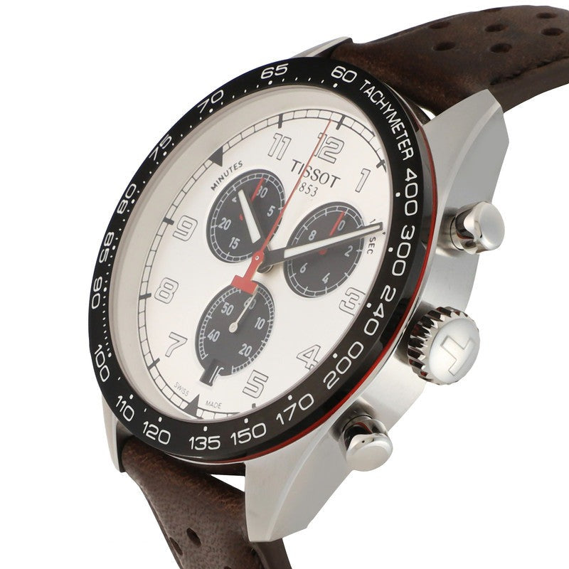 Tissot PRS 516 side profile with chronograph pushers and tachymeter scale