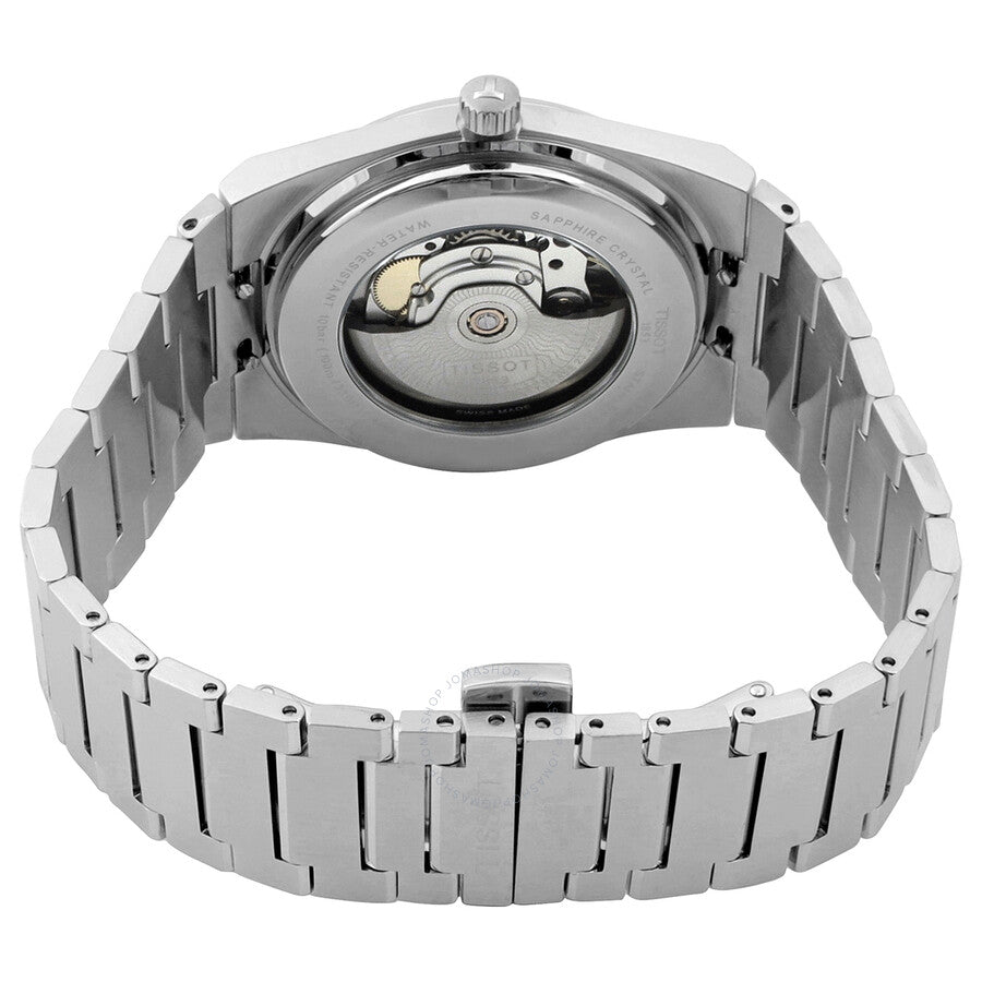 Tissot PRX Powermatic 80 caseback showing automatic movement with rotor