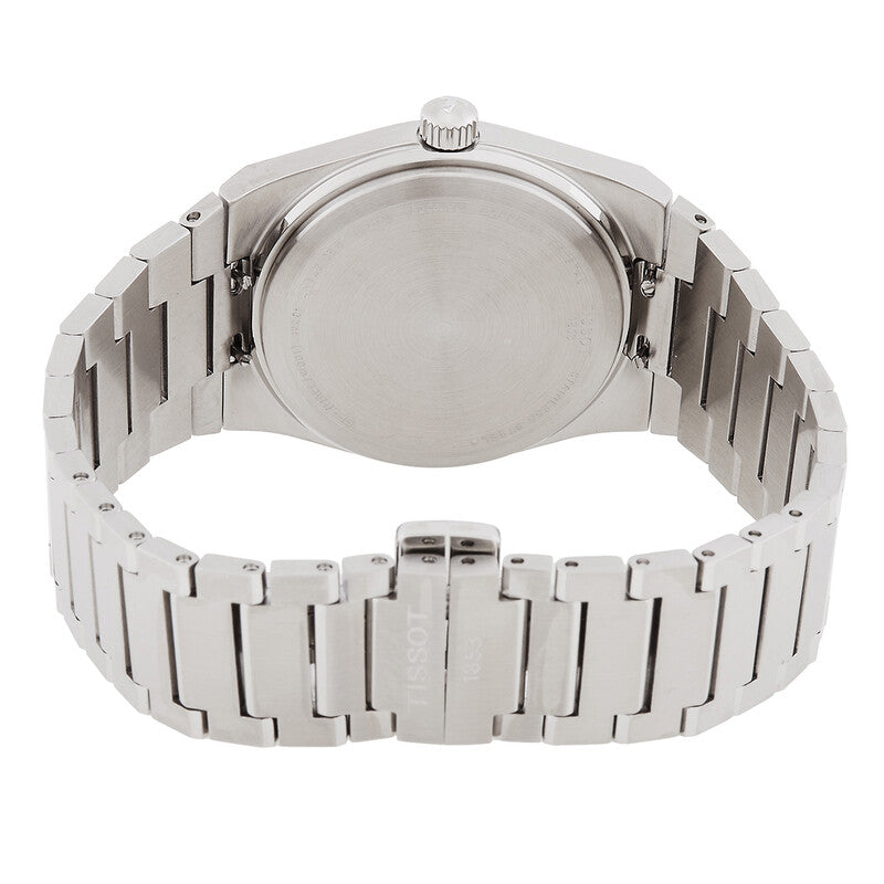 Tissot PRX stainless steel caseback and bracelet detail