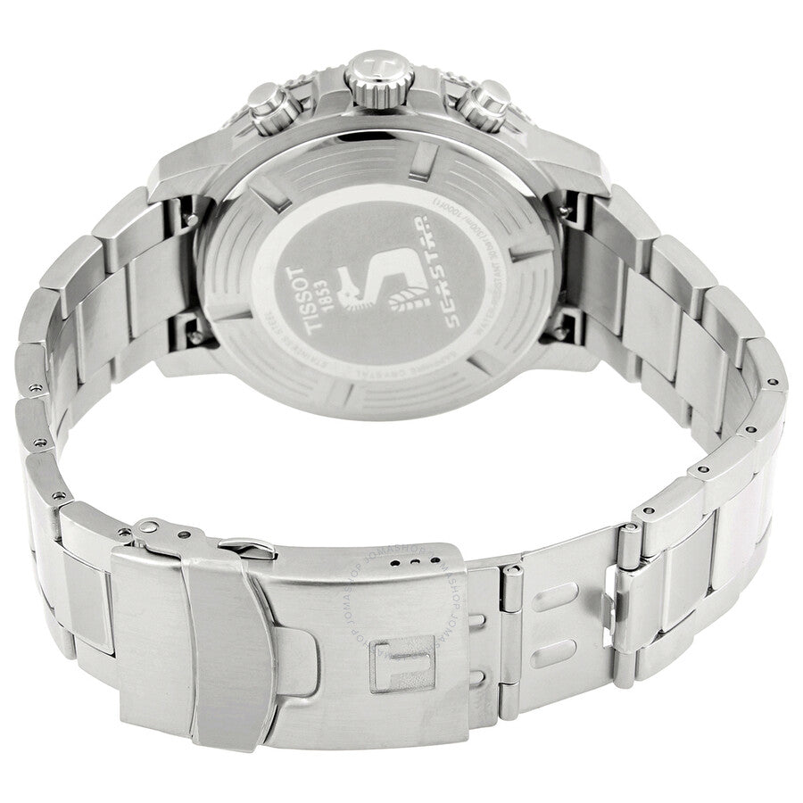 Tissot Seastar Chronograph stainless steel caseback with engraved branding