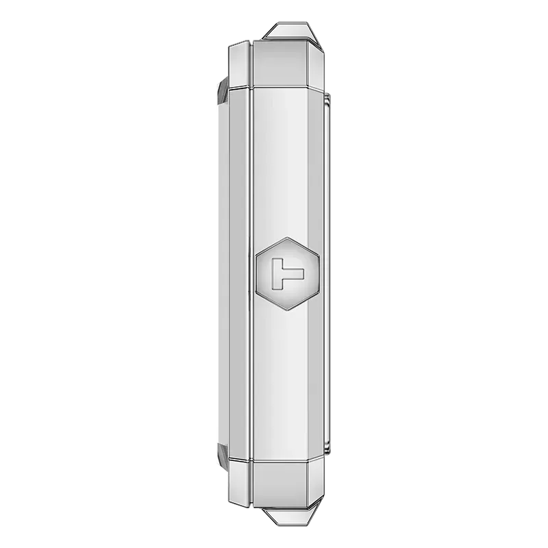 Caseback view of Tissot SRV T160 watch showing hexagonal Tissot logo