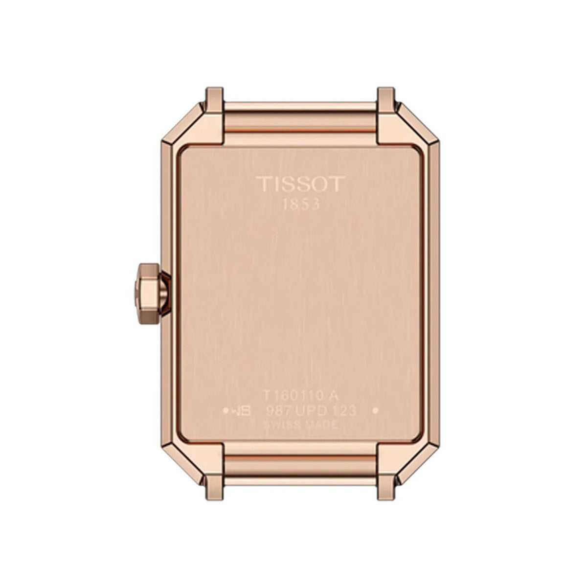Tissot SRV 30mm rose gold case back with engraved branding and model details