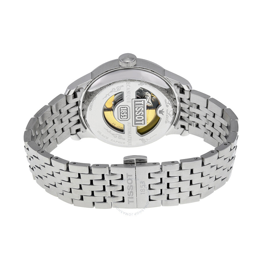 Tissot T-Classic Le Locle automatic movement visible through case back with rotor detail