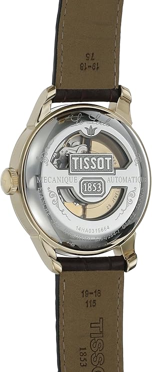 Tissot T41.5.413.73 case back showing automatic movement and Tissot logo