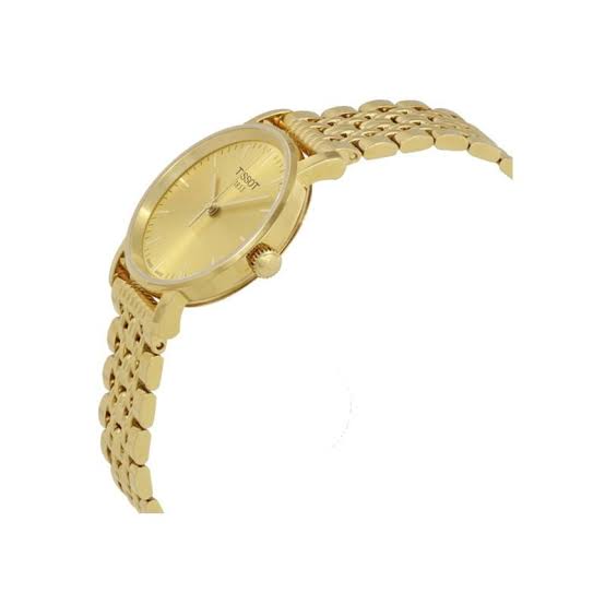 Tissot T-Classic watch angled side view displaying case profile and bracelet