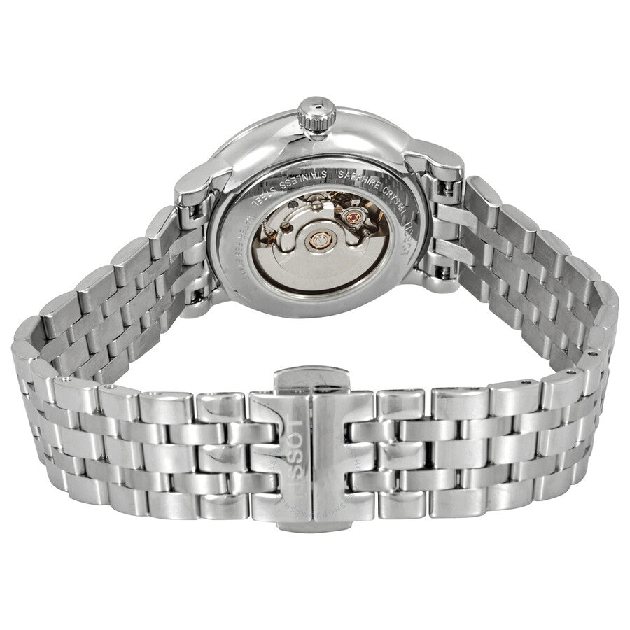 Caseback view of Tissot T-Classic showing automatic movement with visible rotor