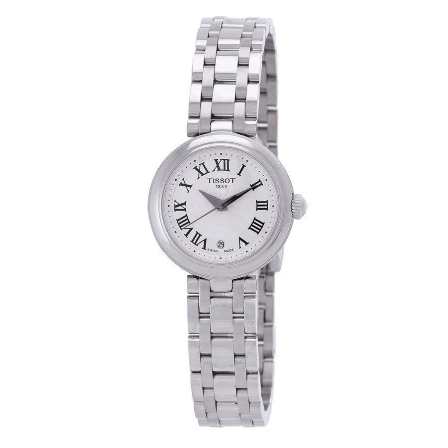 Tissot T-Lady quartz ladies watch with white dial and stainless steel bracelet