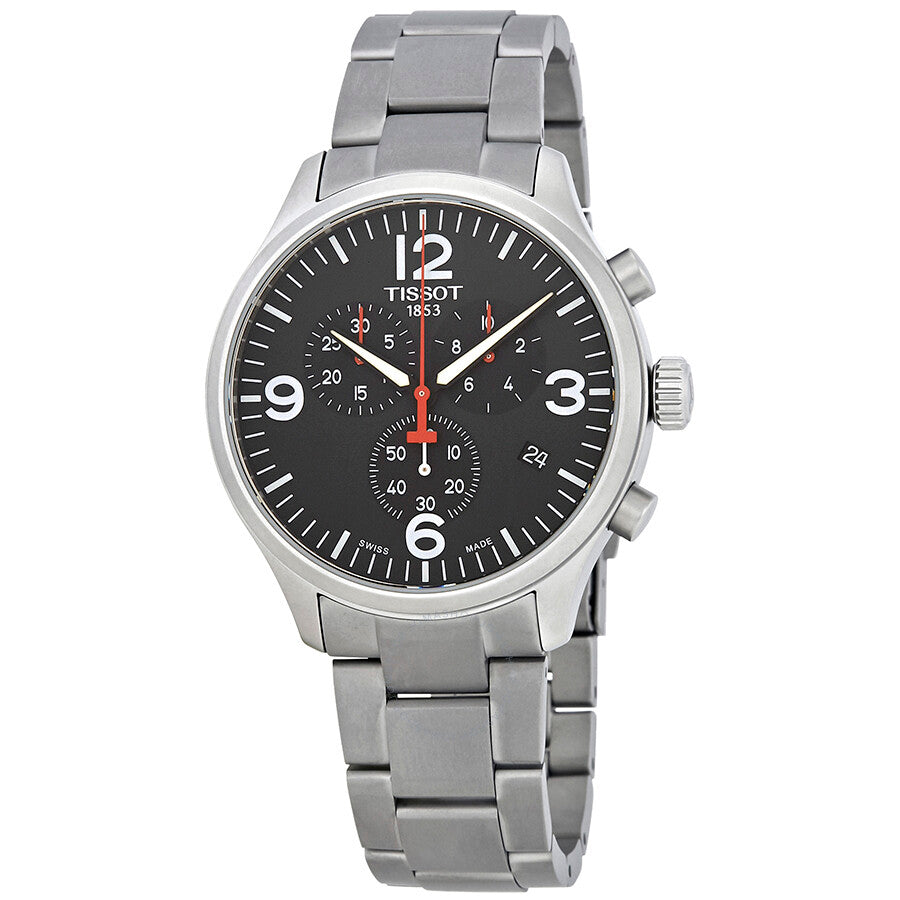 Tissot T-Sport Chronograph XL stainless steel watch with black dial and three subdials