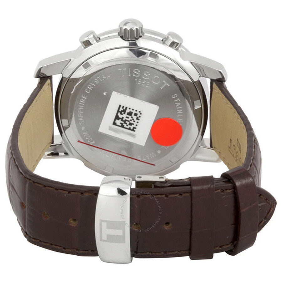 Tissot T-Sport PRC200 watch caseback showing serial number and authentication details