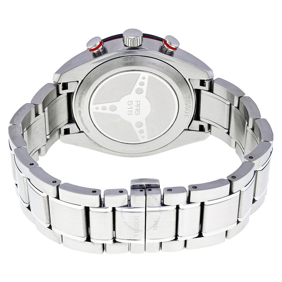 Tissot T-Sport PRS516 caseback showing stainless steel back with engraved details