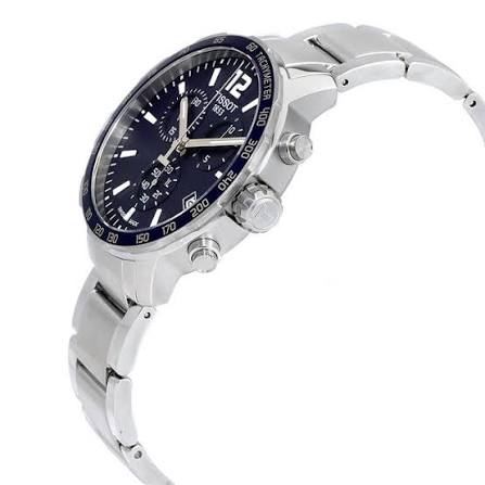 Tissot T-Sport Quickster Chronograph watch shown from angled side view